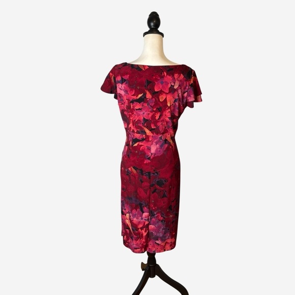 Lauren Ralph Lauren Flutter Sleeve Floral Print Dress - Picture 6 of 12